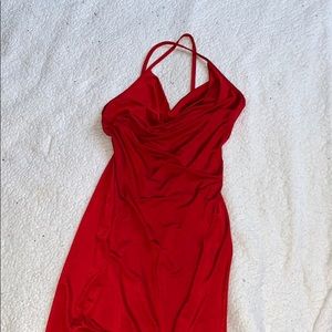 Silky red dress